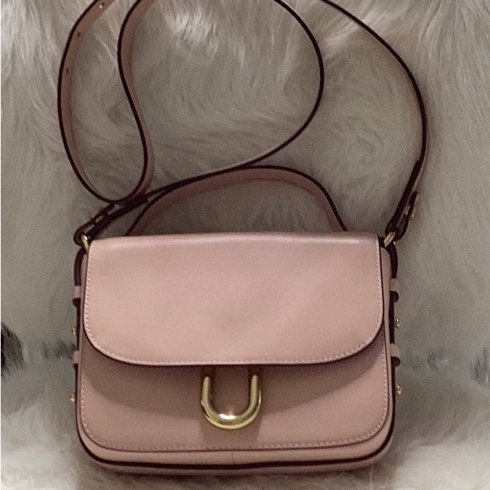 JCrew pink leather satchel/crossbody bag